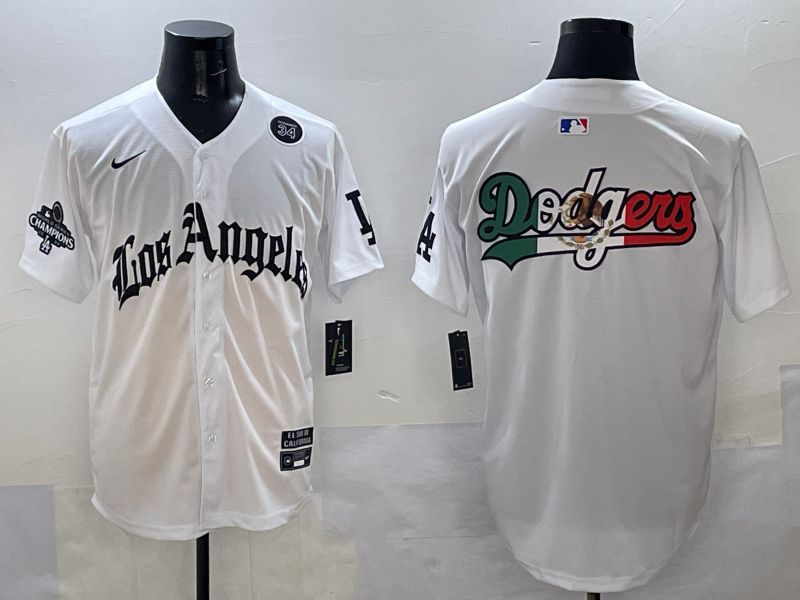 Men Los Angeles Dodgers Blank White Five generations Joint Name 2025 Nike MLB Jersey style 46